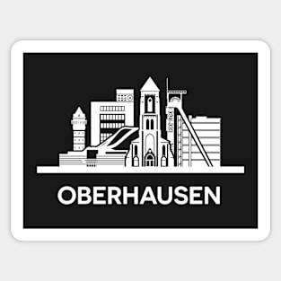 Oberhausen Skyline, white Sticker